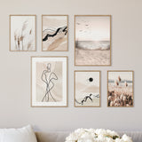 Abstrakt Natur Beige Poster Set