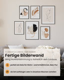 Abstrakt Line Art Beige Poster Set