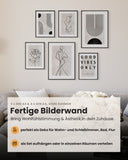 Abstrakt Line Art Schwarz Beige Poster Set