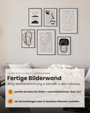 Abstrakte Kunst Line Art Beige Poster Set