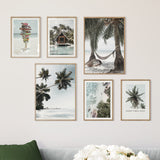 Beach Strand Palmen Poster Set