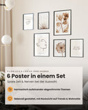 Blumen Line Art Beige Poster Set