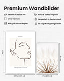 Blumen Line Art Beige Poster Set