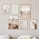 Meer Pampasgras Beige Poster Set