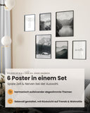 Schwarz Weiß Berge Poster Set