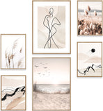 Abstrakt Natur Beige Poster Set