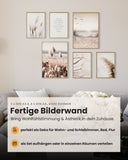 Meer Pampasgras Beige Poster Set