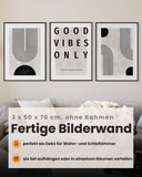 Abstrakt Schwarz Beige 50x70 Poster Set